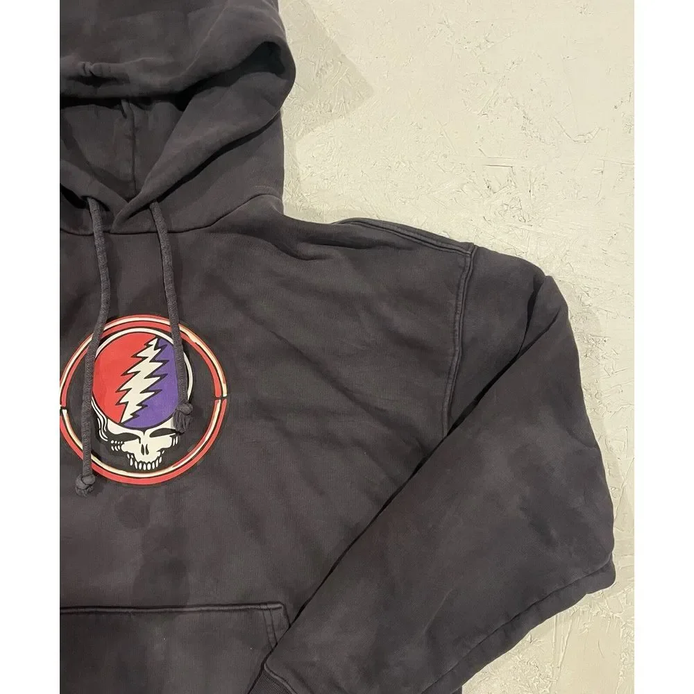 Levis x Grateful‎ Dead Hoodie Sweatshirt Skull Rose Tie Dye Gray Pullover XS